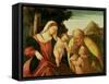 Holy Family with St. John-Paolo Veronese-Framed Stretched Canvas