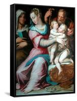 Holy Family with St John-Giorgio Vasari-Framed Stretched Canvas