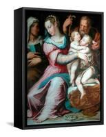 Holy Family with St John-Giorgio Vasari-Framed Stretched Canvas