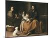 Holy Family with the Little Bird-Bartolome Esteban Murillo-Mounted Art Print