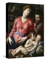 Holy Family with the Young Saint John-Agnolo Bronzino-Stretched Canvas