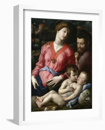 Holy Family with the Young Saint John-Agnolo Bronzino-Framed Giclee Print