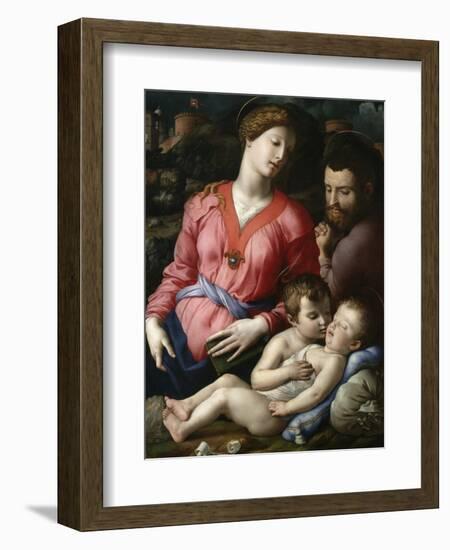 Holy Family with the Young Saint John-Agnolo Bronzino-Framed Giclee Print