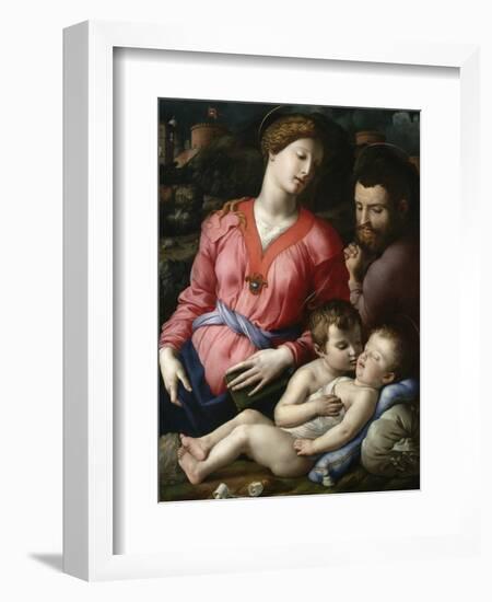 Holy Family with the Young Saint John-Agnolo Bronzino-Framed Giclee Print