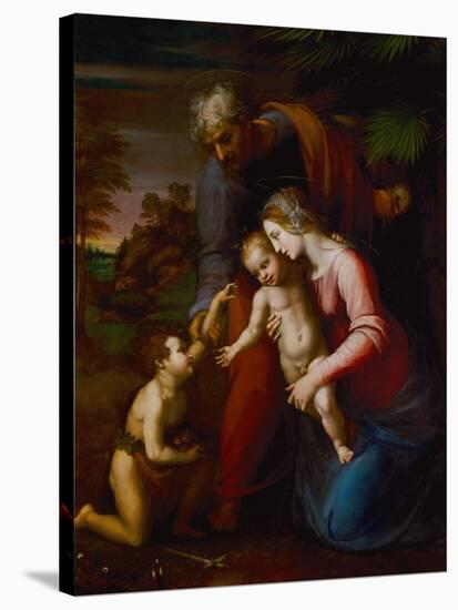 Holy Family with Young John Baptist-Raphael-Stretched Canvas