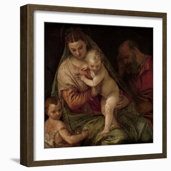 Holy Family with Young Saint John-Paolo Veronese-Framed Art Print