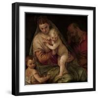 Holy Family with Young Saint John-Paolo Veronese-Framed Art Print