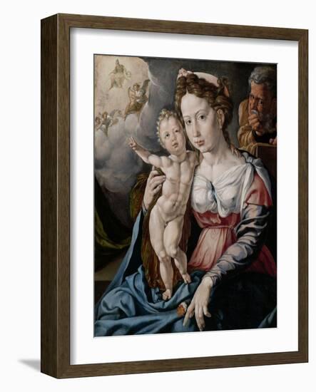 Holy Family-Jan Cornelisz Vermeyen-Framed Art Print