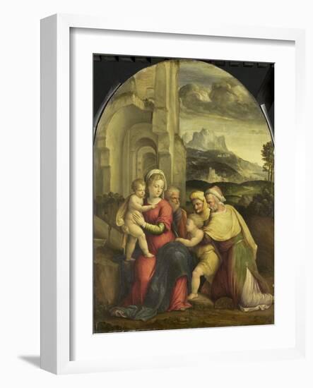 Holy Family-Benvenuto Tisi Da Garofalo-Framed Art Print