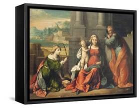 Holy Family-Benvenuto Tisi Da Garofalo-Framed Stretched Canvas