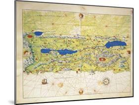 Holy Land, Israel and Palestine, from Atlas of the World in Thirty-Three Maps, 1553-Battista Agnese-Mounted Giclee Print