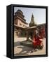 Holy Man in His Shiva Outfit in Mul Chowk, Durbar Square, Kathmandu-Don Smith-Framed Stretched Canvas