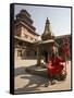 Holy Man in His Shiva Outfit in Mul Chowk, Durbar Square, Kathmandu-Don Smith-Framed Stretched Canvas