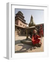 Holy Man in His Shiva Outfit in Mul Chowk, Durbar Square, Kathmandu-Don Smith-Framed Photographic Print