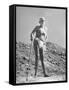 Holy Man Sri Ramana Standing at Foot of Sacred Mountain-null-Framed Stretched Canvas