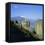 Holy Monastery of Aghia Triada (Holy Trinity), Meteora, Unesco World Heritage Site, Greece, Europe-Tony Gervis-Framed Stretched Canvas