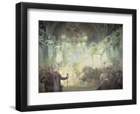 Holy Mount Athos, from the 'Slav Epic', 1926-Alphonse Mucha-Framed Giclee Print