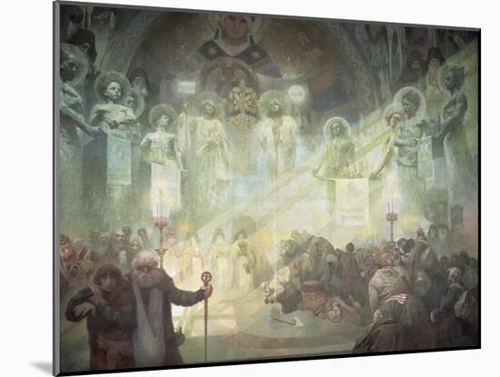 Holy Mount Athos, from the 'Slav Epic', 1926-Alphonse Mucha-Mounted Giclee Print