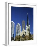 Holy Name Christian Cathedral and Tower Blocks of Near North of Downtown, Chicago, Illinois, USA-Robert Francis-Framed Photographic Print