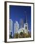 Holy Name Christian Cathedral and Tower Blocks of Near North of Downtown, Chicago, Illinois, USA-Robert Francis-Framed Photographic Print