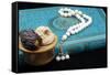 Holy Quran book with prayer beads and date, Ramadan concept, Muslim faith and religion, France-Godong-Framed Stretched Canvas