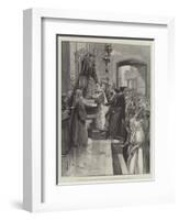 Holy Thursday at the Holy Sepulchre, Kissing the Column at Which Christ Was Flagellated-Frederic De Haenen-Framed Giclee Print