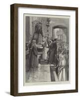 Holy Thursday at the Holy Sepulchre, Kissing the Column at Which Christ Was Flagellated-Frederic De Haenen-Framed Giclee Print