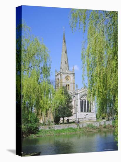 Holy Trinity Church from the River Avon, Stratford-Upon-Avon, Warwickshire, England, UK, Europe-David Hunter-Stretched Canvas