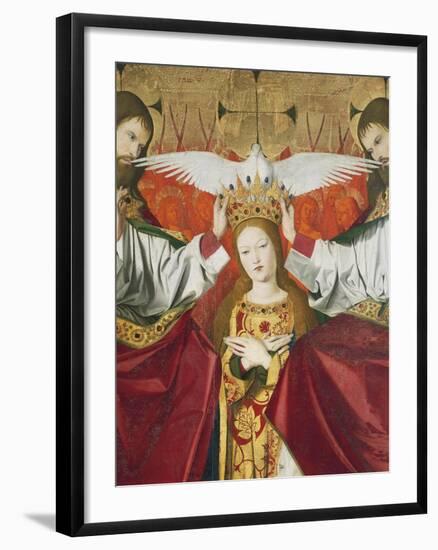 Holy Trinity Crowning Virgin, Detail from Coronation of Virgin, 1454-Enguerrand Quarton-Framed Giclee Print