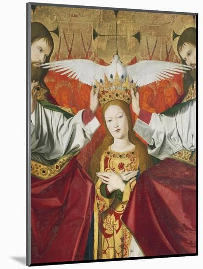 Holy Trinity Crowning Virgin, Detail from Coronation of Virgin, 1454-Enguerrand Quarton-Mounted Giclee Print