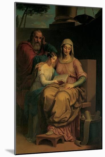 Holy Virgin Mary with St. Anne and St. Joachim-Pietro Ayres-Mounted Art Print