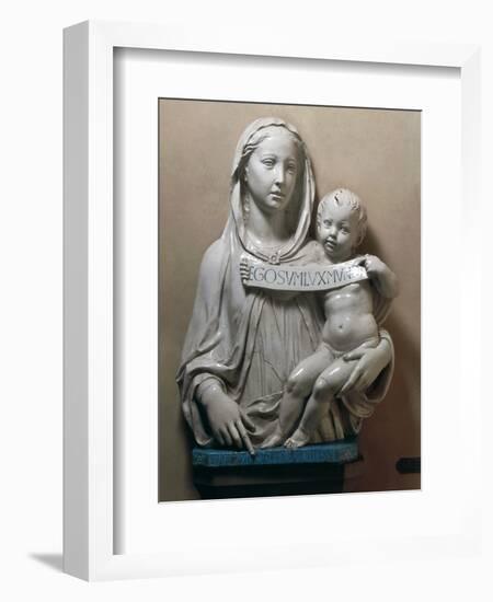 Holy Virgin with Infant Saviour Holding Scroll, 1446-1449-Luca Della Robbia-Framed Giclee Print