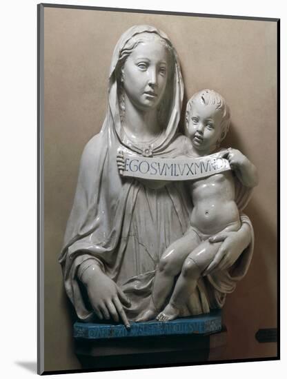 Holy Virgin with Infant Saviour Holding Scroll, 1446-1449-Luca Della Robbia-Mounted Giclee Print