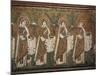 Holy Virgins Procession - Detail of Mosaics, Basilica of Sant'apollinare Nuovo Ravenna-null-Mounted Giclee Print