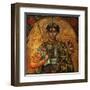 Holy Warrior Demetrio, with Armor, Sword and Spear-Nikolla (Nicholas) Onufri-Framed Art Print