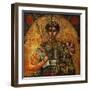 Holy Warrior Demetrio, with Armor, Sword and Spear-Nikolla (Nicholas) Onufri-Framed Art Print