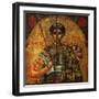 Holy Warrior Demetrio, with Armor, Sword and Spear-Nikolla (Nicholas) Onufri-Framed Art Print