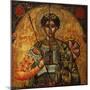 Holy Warrior Demetrio, with Armor, Sword and Spear-Nikolla (Nicholas) Onufri-Mounted Art Print