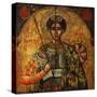 Holy Warrior Demetrio, with Armor, Sword and Spear-Nikolla (Nicholas) Onufri-Stretched Canvas