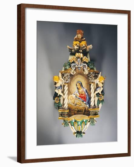 Holy Water Stoup with Cupids-null-Framed Giclee Print