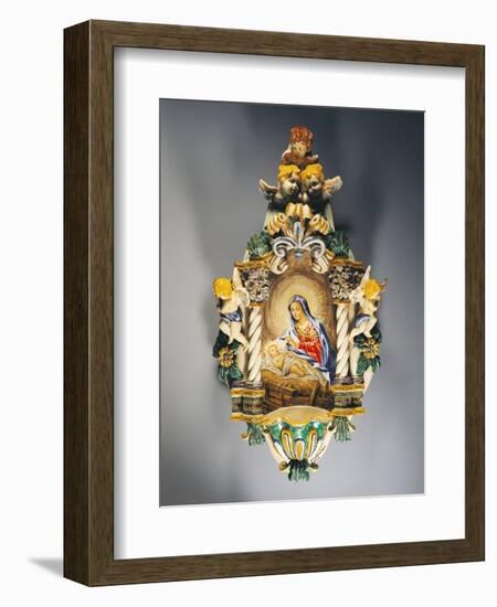 Holy Water Stoup with Cupids-null-Framed Giclee Print