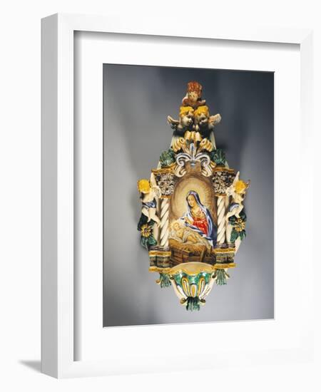 Holy Water Stoup with Cupids-null-Framed Giclee Print