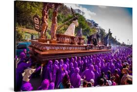 Holy Week Carpetas Parade, Antigua, Guatemala, Central America-Laura Grier-Stretched Canvas