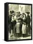 Holy Week Rome Italy 1866 Villagers Assembling for Religious Services-null-Framed Stretched Canvas