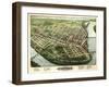 Holyoke, Massachusetts - Panoramic Map-Lantern Press-Framed Art Print