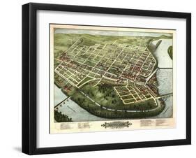Holyoke, Massachusetts - Panoramic Map-Lantern Press-Framed Art Print