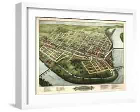 Holyoke, Massachusetts - Panoramic Map-Lantern Press-Framed Art Print