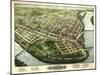 Holyoke, Massachusetts - Panoramic Map-Lantern Press-Mounted Art Print