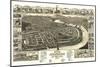 Holyoke, Massachusetts - Panoramic Map-Lantern Press-Mounted Art Print