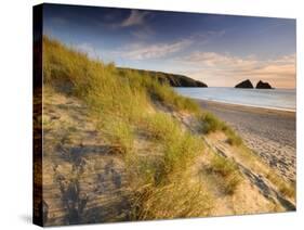 Holywell Bay with Carters Gull Rocks in the Background, Near Newquay, Cornwall, UK, June 2008-Ross Hoddinott-Stretched Canvas